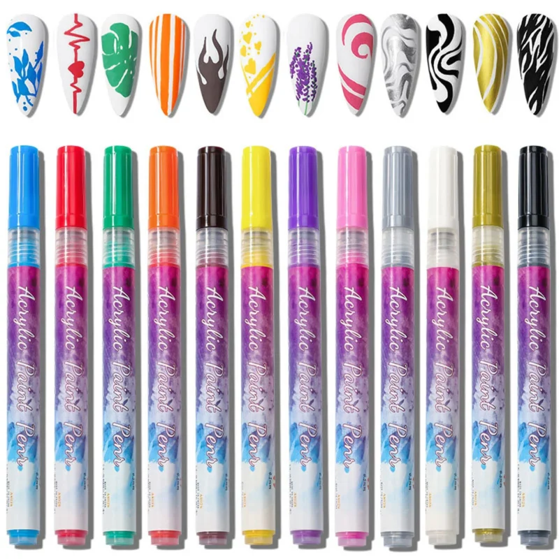 Nail Art Graffiti Pens 12 Colors Spu1014623491115 5