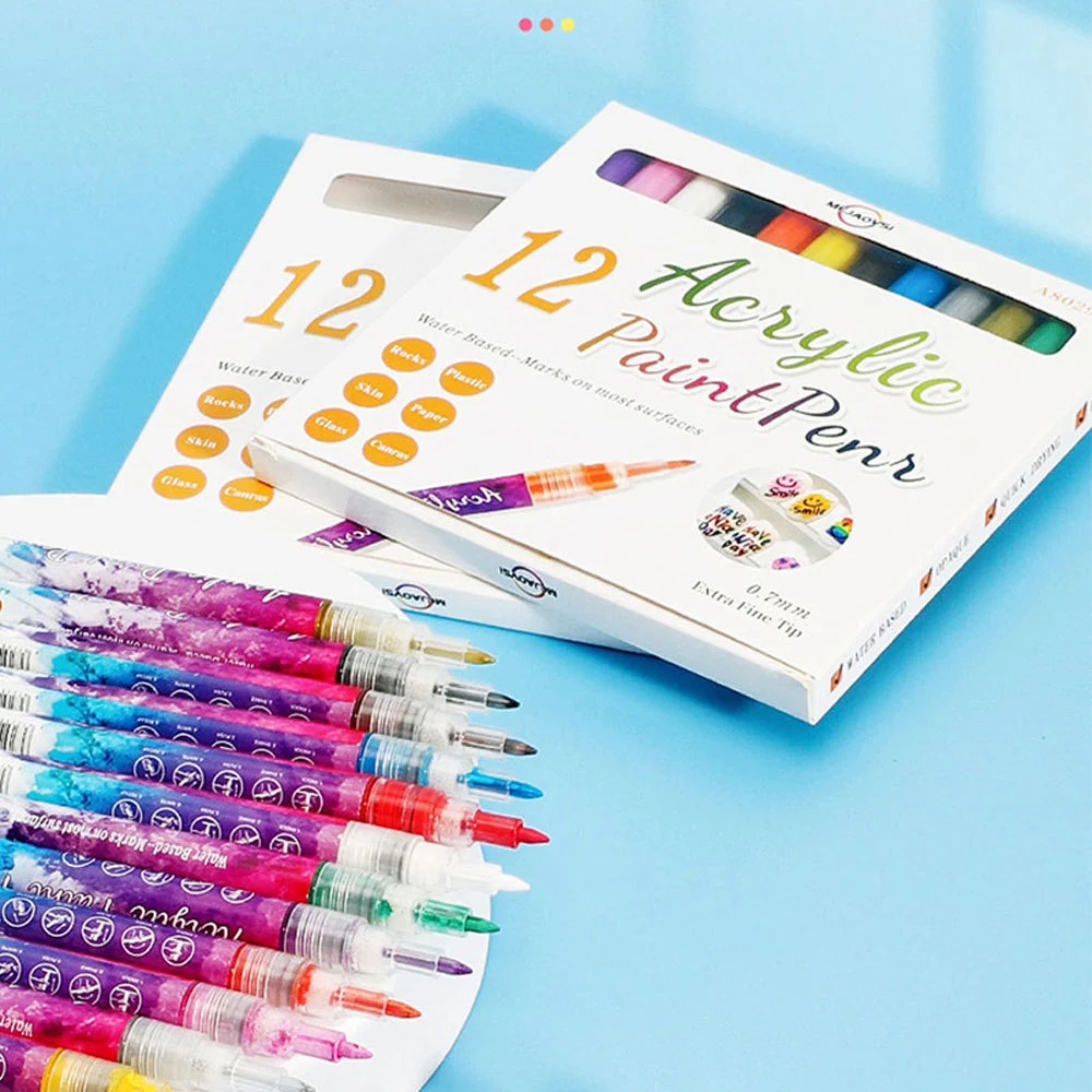 Nail Art Graffiti Pens 12 Colors 0.7mm Extra Fine Tip Acrylic Paint Markers for DIY Manicure Design 3 nail art graffiti pens 12 colors spu1014623491115 desc 3