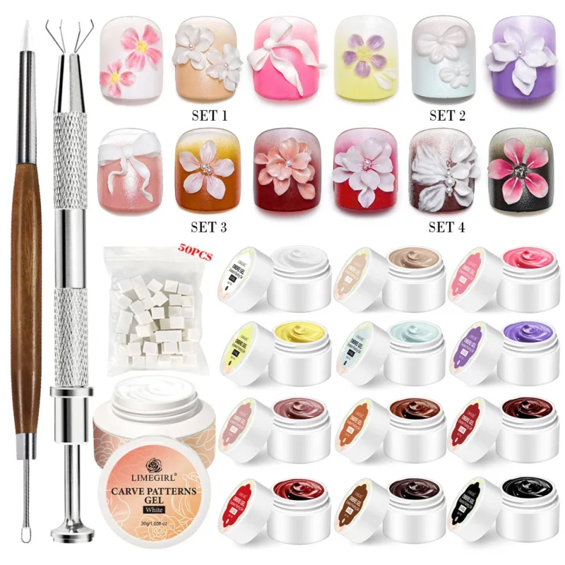 Nail Art Tool Set Carving Ombre Gel Spu1007699060195 5