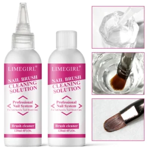 Nail Brush Cleaning Solution Professional Slip Solution for Poly Gel & Acrylic Brush Care - 120ml