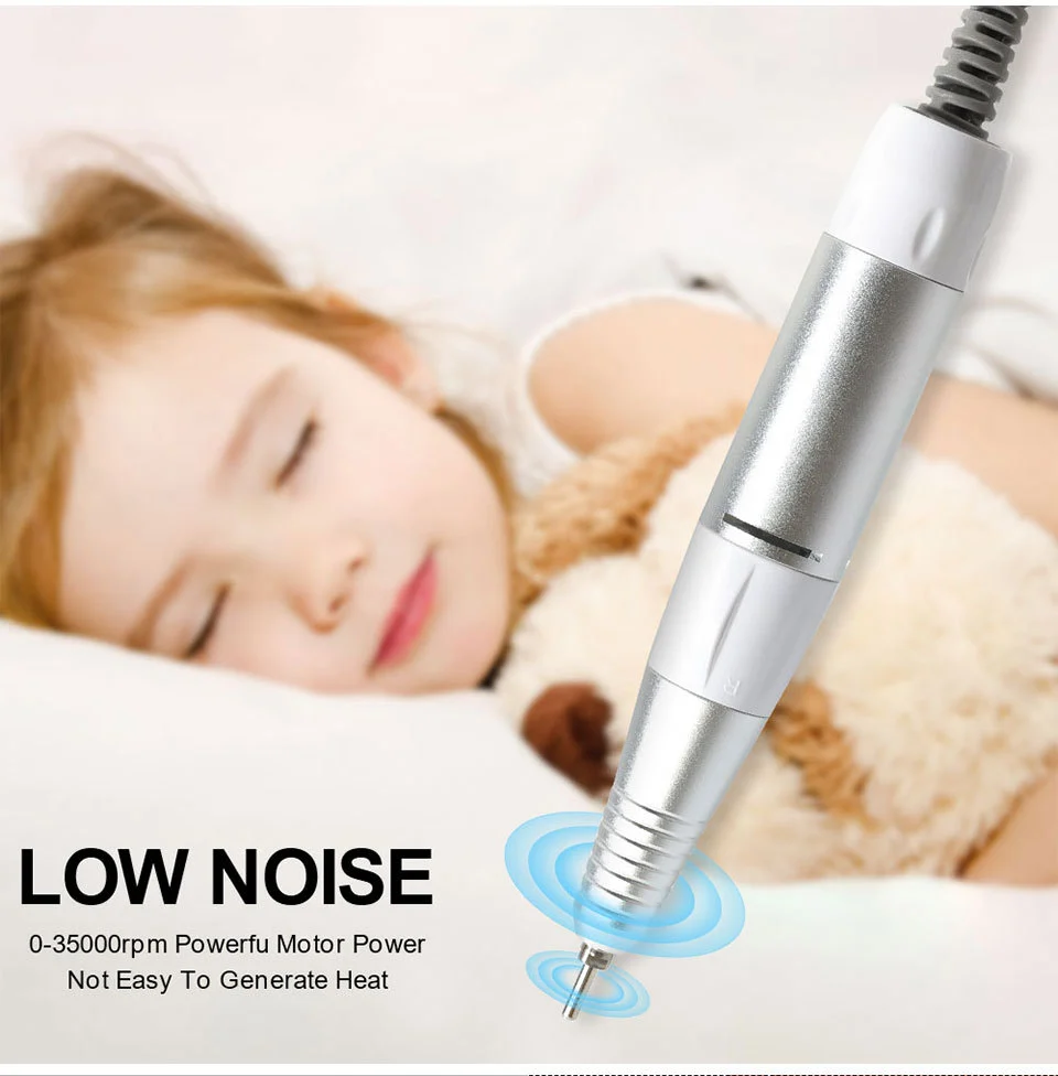 Nail Drill Handpiece Replacement for Electric Nail File - Limegirl 35000RPM Professional Manicure Tool Handle (5-Hole & DC Port) 9 nail drill handpiece replacement handle spu805429275444 desc 9