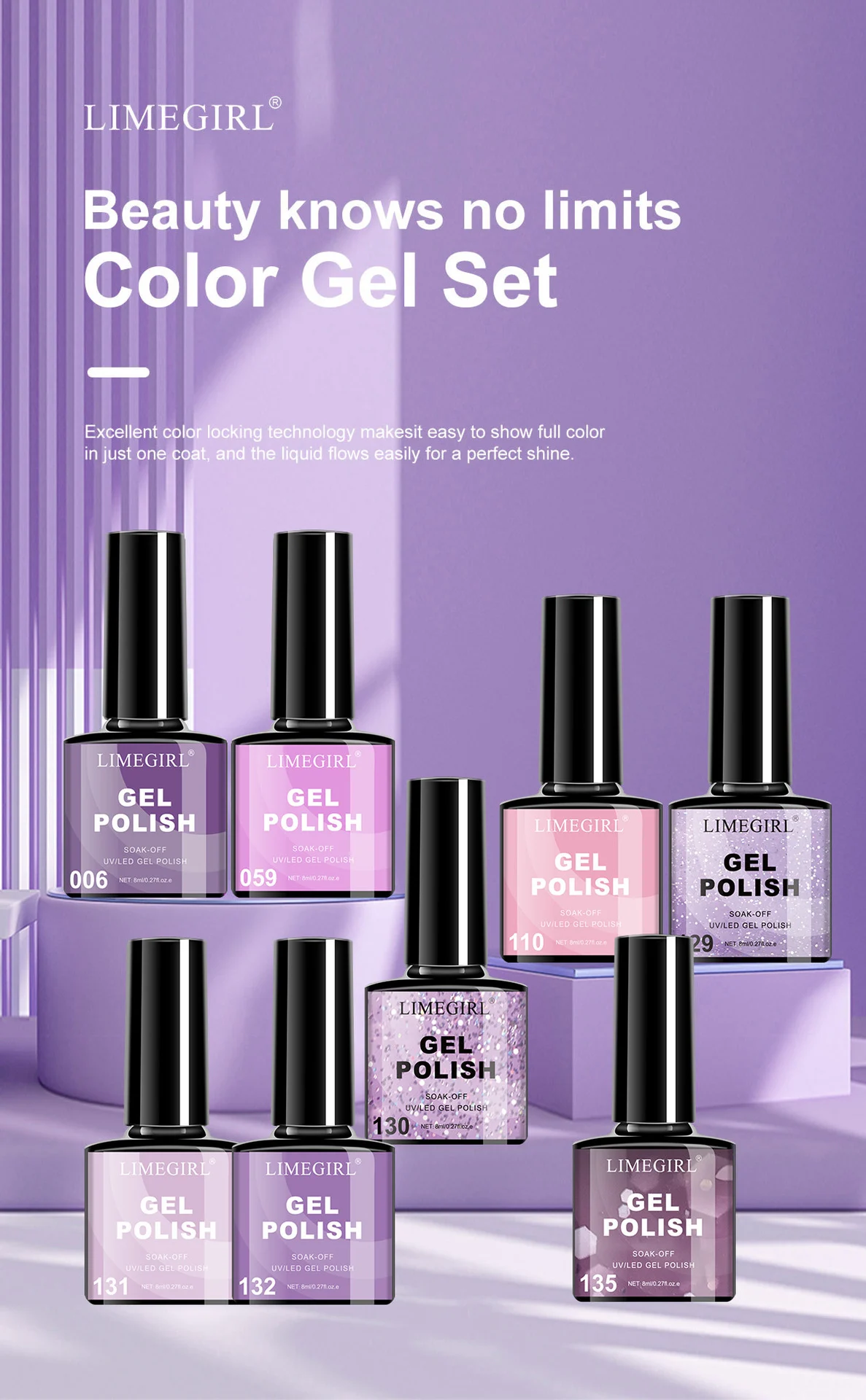 nail gel polish set limegirl 8 colors spu1000299344949 desc 1