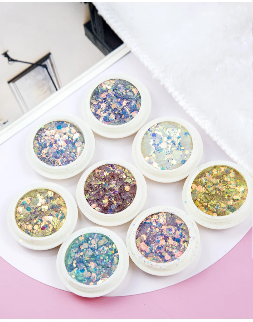 Nail Glitter Powder Irregular Mica Flakes Shimmer Sequins for Manicure Art 5 nail glitter mica flakes powder spu993701059082 desc 5
