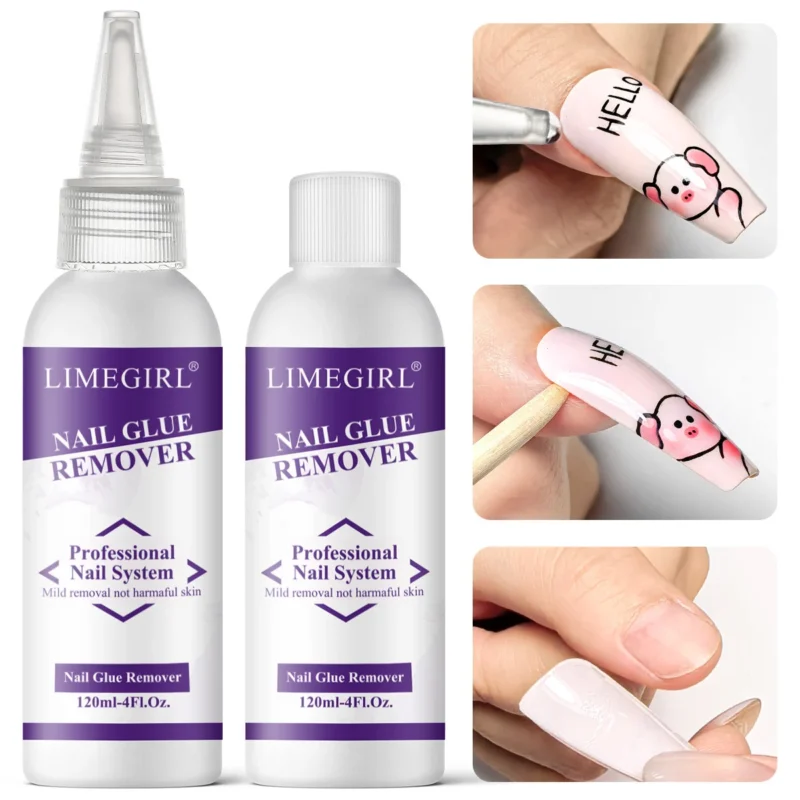 Nail Glue Remover 120ml Professional Gentle Formula for Press-on Nails and Jelly Gel