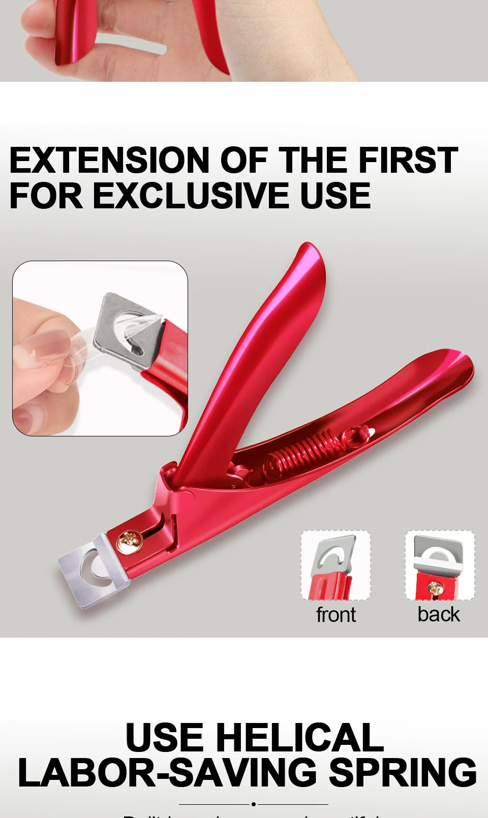 Nail Tip Cutter U-Shaped Professional Acrylic Nail Trimmer for False Extension Styling 10 nail tip cutter u shaped trimmer spu842672340553 desc 10