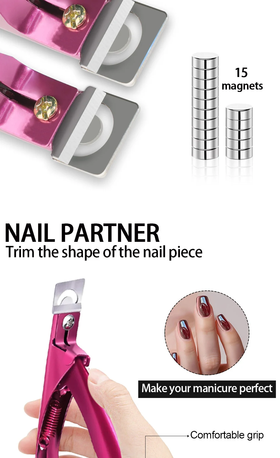 Nail Tip Cutter U-Shaped Professional Acrylic Nail Trimmer for False Extension Styling 15 nail tip cutter u shaped trimmer spu842672340553 desc 15