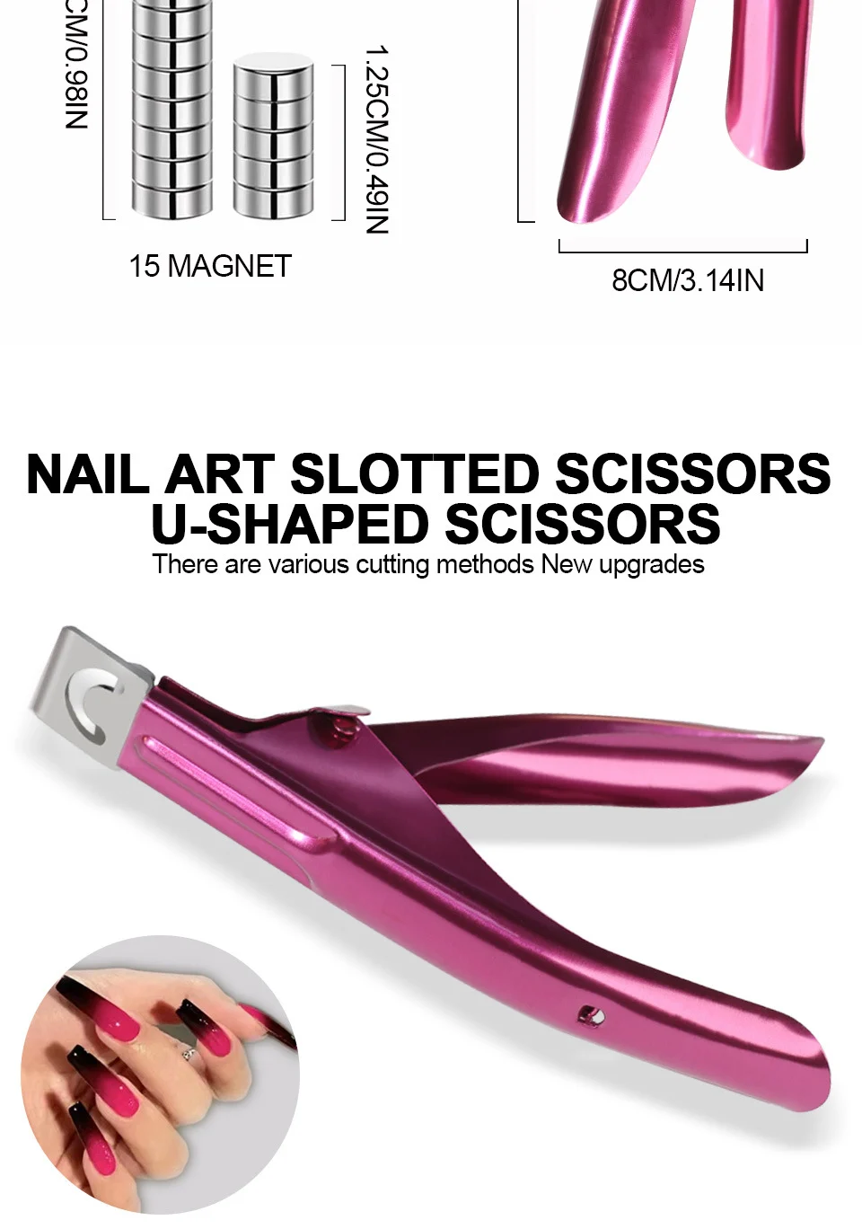 Nail Tip Cutter U-Shaped Professional Acrylic Nail Trimmer for False Extension Styling 18 nail tip cutter u shaped trimmer spu842672340553 desc 18