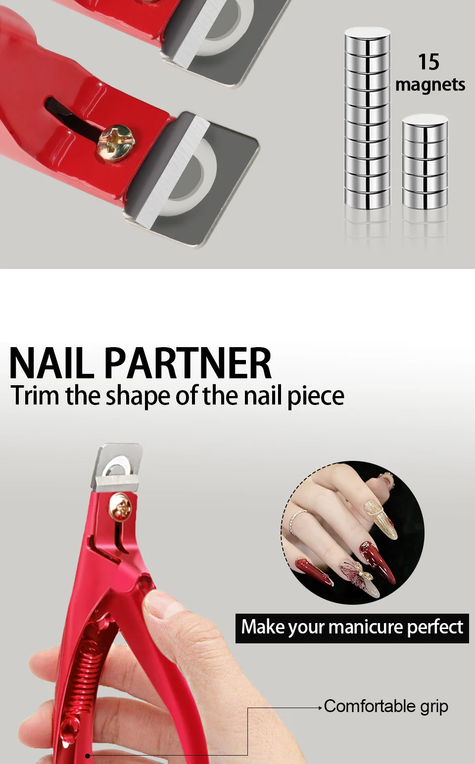 Nail Tip Cutter U-Shaped Professional Acrylic Nail Trimmer for False Extension Styling 9 nail tip cutter u shaped trimmer spu842672340553 desc 9