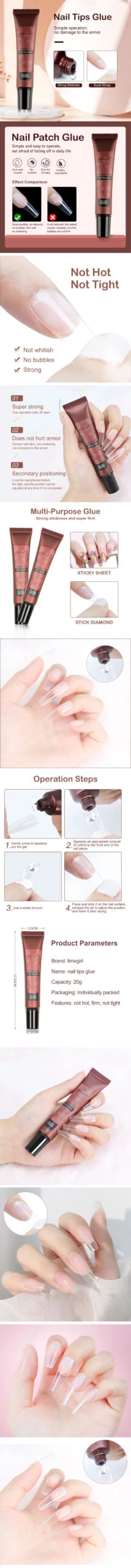 Nail Tips Glue UV LED Solid Gel Adhesive for Press On Nails and Rhinestones 20g 1 nail tips glue solid gel adhesive spu676218717666 desc 1 scaled