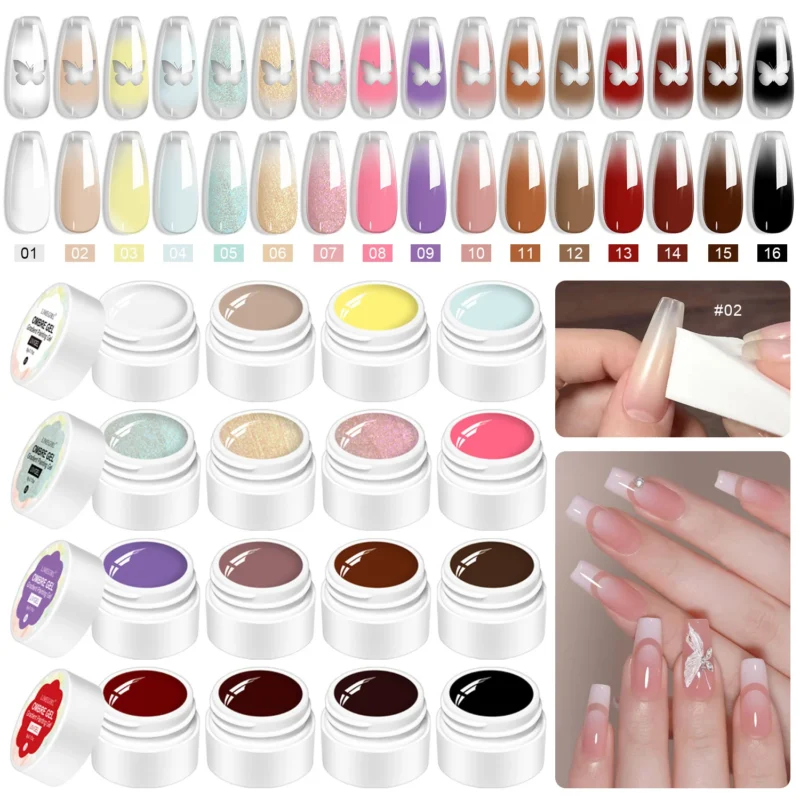 ombre-gel-polish-gradient-nail-art-spu946026735421-1 Ombre Gel Polish for Gradient Nail Art LIMEGIRL 7-in-1 No-Wipe Painting Gel