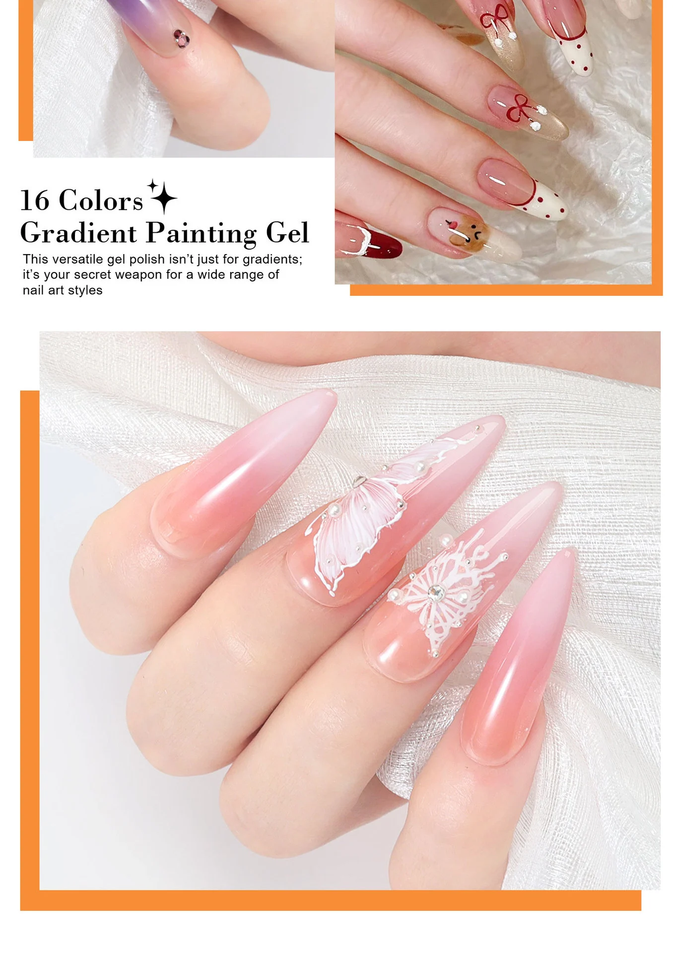 Ombre Gel Polish for Gradient Nail Art LIMEGIRL 7-in-1 No-Wipe Painting Gel 6 ombre gel polish gradient nail art spu946026735421 desc 6