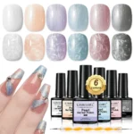 Pearl Thread Gel Polish Shimmer Shell Texture UV LED Soak Off Nail Art Gel (8ml)