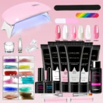 Poly Extension Gel Kit with UV/LED Mouse Lamp Professional 3/6 Colors Nail Starter Set for DIY Manicure