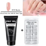 Poly Gel Nail Extension Kit Limegirl 30ml Quick Building UV LED Soak Off Nail Gel with 100pcs Nail Tips