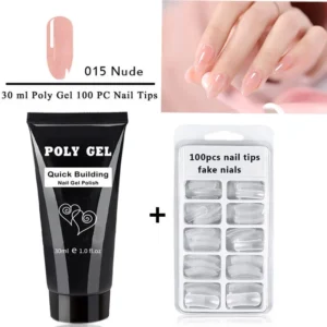 Poly Gel Nail Extension Kit Limegirl 30ml Quick Building UV LED Soak Off Nail Gel with 100pcs Nail Tips