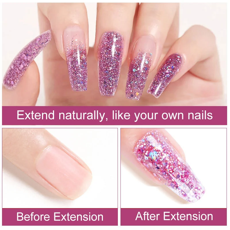 Poly Nail Gel Kit for Professional Extensions 9 Colors UV/LED Manicure Set with Slip Solution and Dual-Ended Pen 8 poly nail gel extension kit spu998131611167 desc 8