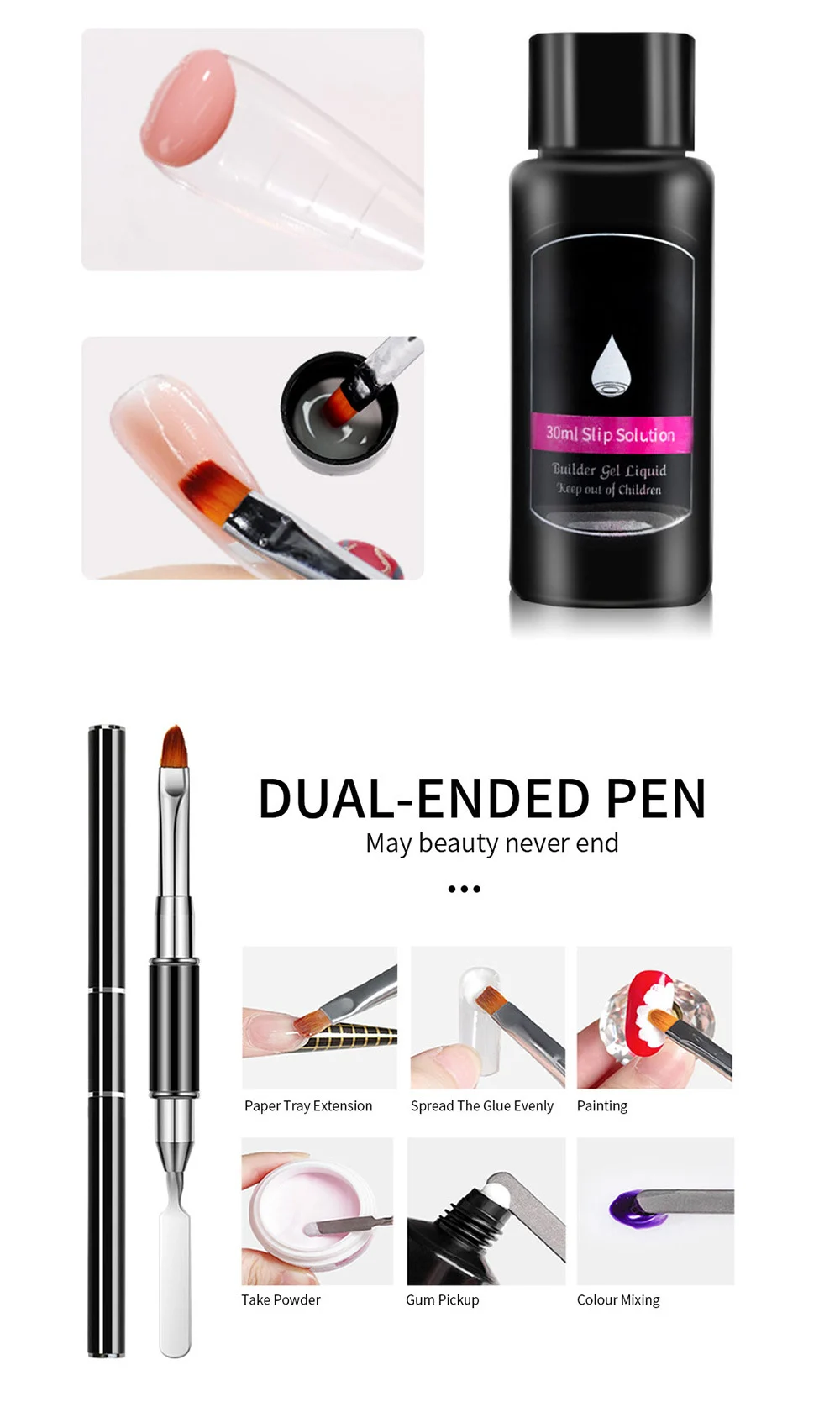 Poly Nail Gel Kit Limegirl Professional Nail Extension Set with UV LED Lamp and Manicure Tools 5 poly nail gel kit extension set spu1003593325145 desc 5