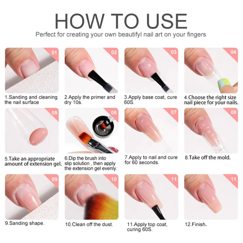 Poly Nail Gel Kit Uv Lamp Extension Set Spu981496136027 4