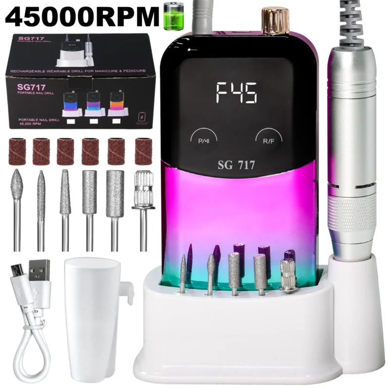 Portable Electric Nail Drill 45000rpm Spu938580246747 5