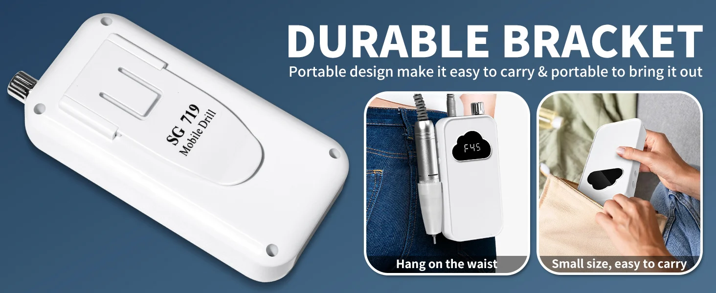 Portable Electric Nail Drill Set 45000RPM Professional Rechargeable Nail Polisher Kit for Acrylic and Gel Nails 9 portable electric nail drill 45000rpm spu990340351889 desc 9