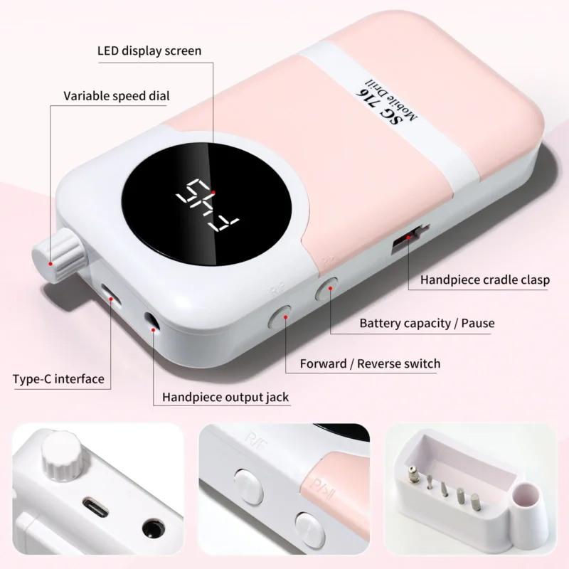 Portable Nail Drill Machine 45000rpm Spu935961344978 3