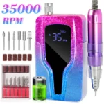 Portable Nail Drill Machine 35000RPM Professional Electric E-File for Acrylic Gel Nails Rechargeable P40