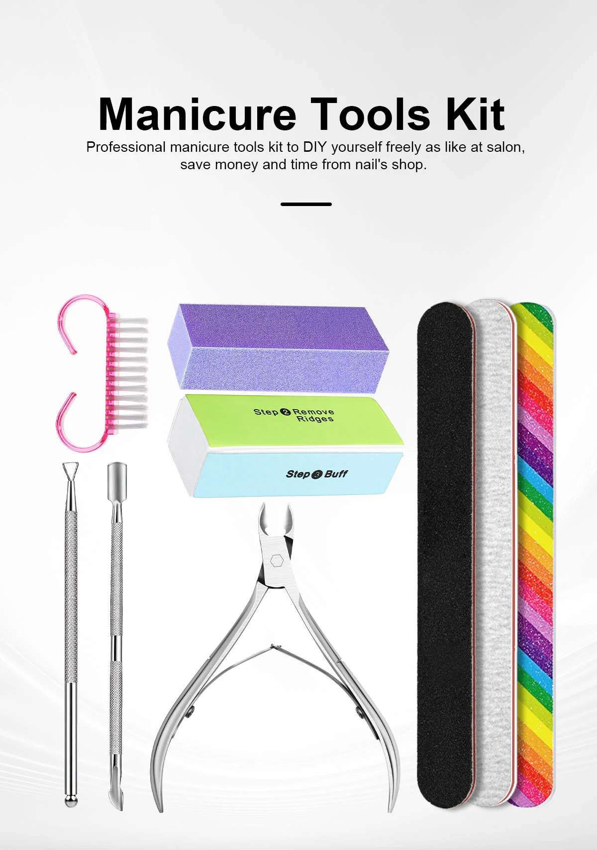 Cuticle Nipper and Pusher Set Professional Stainless Steel Manicure Tools for Dead Skin Removal 1 professional cuticle nipper manicure set spu844734745055 desc 1