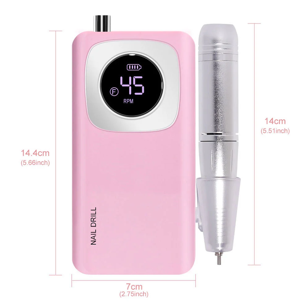 Electric Nail Drill 45000RPM Professional Portable Rechargeable Manicure Machine for Acrylic Gel Nails 13 professional electric nail drill 45000rpm spu754323866076 desc 13