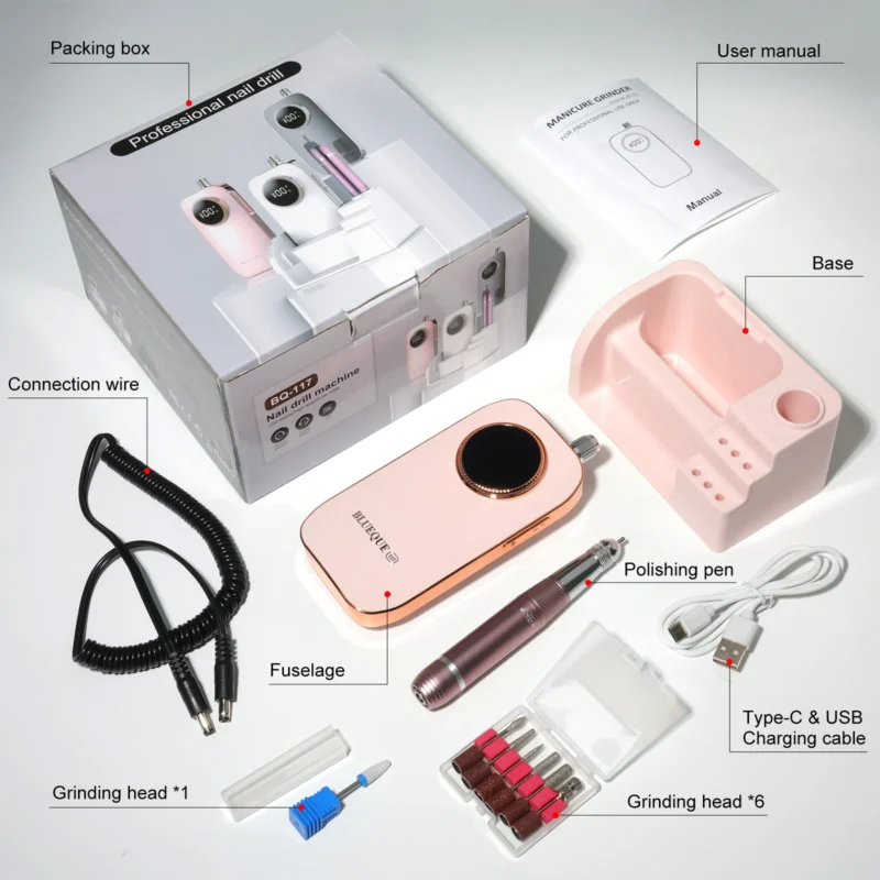 Professional Electric Nail Drill Set Rechargeable Spu994490552750 4