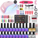 Professional Gel Nail Polish Kit With Lamp Spu644471290807 4