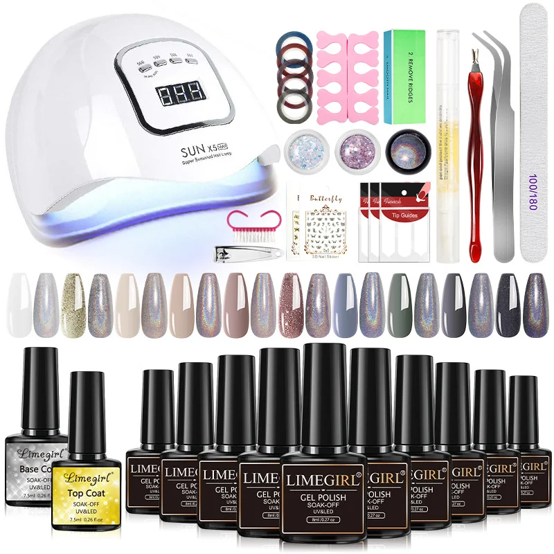 Professional Nail Art Kit with UV LED Lamp - 16 Colors Gel Polish, Cat Eye Gel, and Acrylic Powder System Complete Starter Set 3 professional nail art kit uv lamp set spu995914133852 desc 3