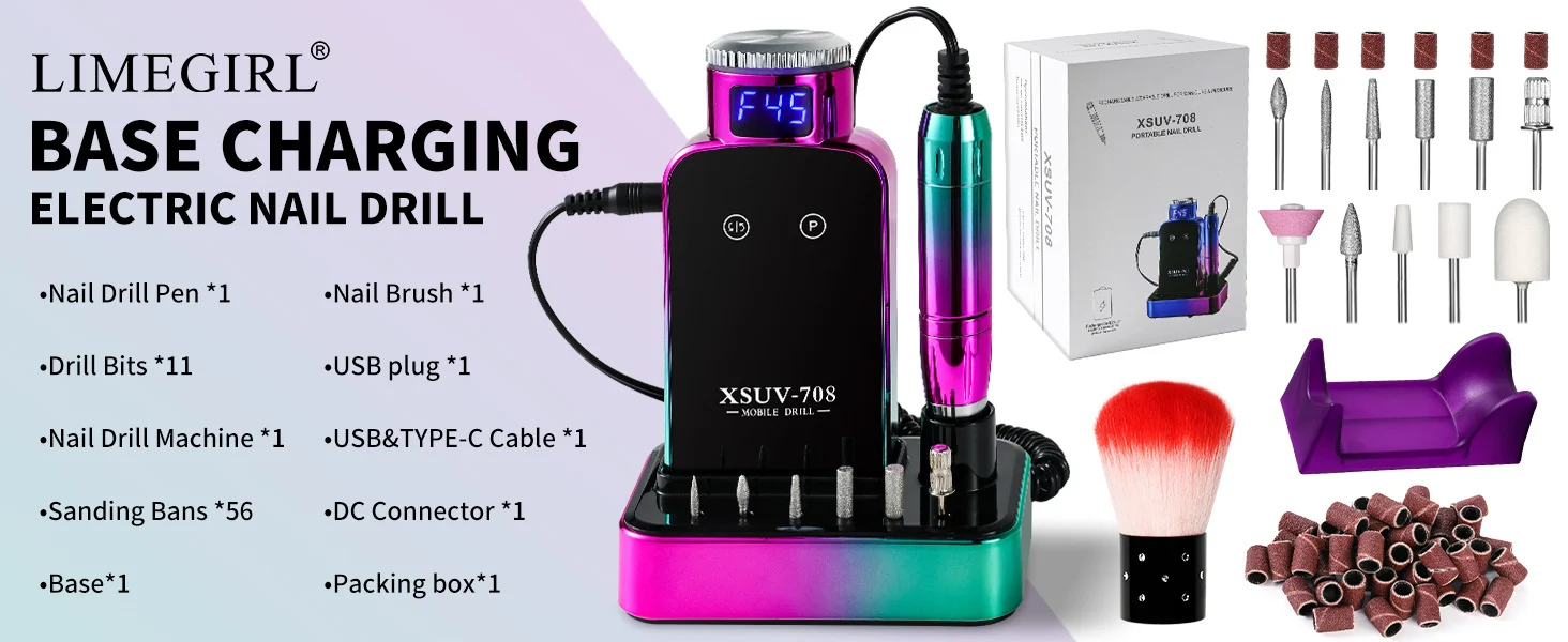 professional nail drill machine 45000rpm rechargeable green spu901052724445 desc 1