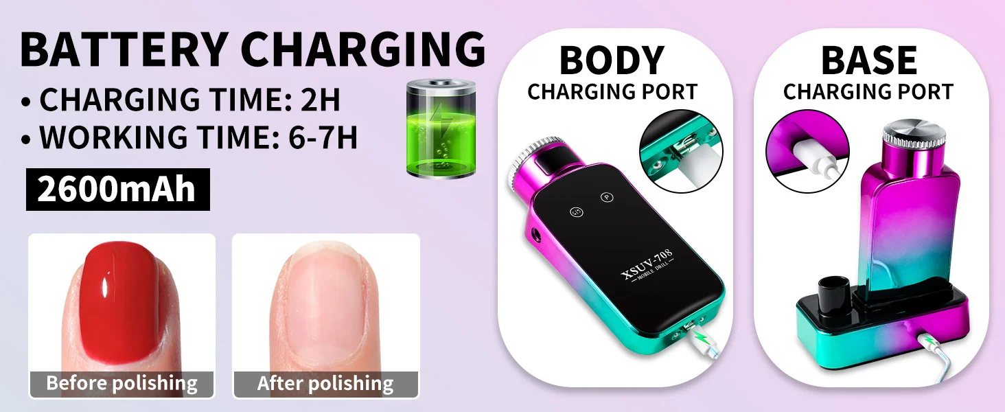 professional nail drill machine 45000rpm rechargeable green spu901052724445 desc 4