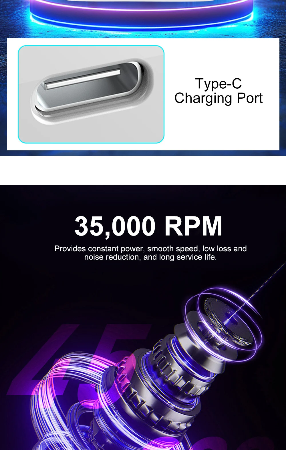 Professional Nail Drill Machine 45000 RPM Rechargeable Portable Electric E-File for Acrylic Nails with LCD Display and Memory Function 4 professional nail drill machine 45000rpm spu829534681683 desc 4