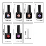 Rainbow Cat Eye Gel Polish Set Holographic Magnetic Spu998412750269 5