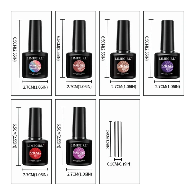 Rainbow Cat Eye Gel Polish Set Holographic Magnetic Spu998412750269 5