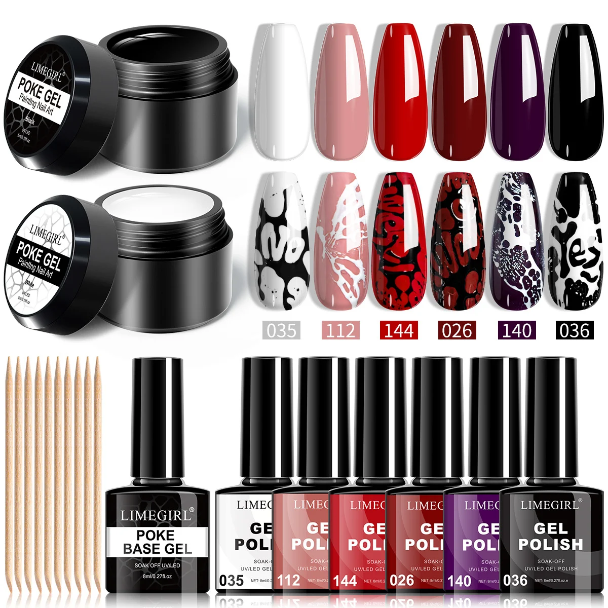 Solid Nail Tips Gel for Press On Nails Limegirl UV/LED Soak Off Adhesive and Remover Set 2 solid nail tips gel remover set spu768233564074 desc 2