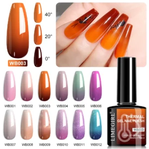 Thermal Gel Nail Polish Set 12 Colors Temperature Changing Fluorescent Candy Colors UV LED Soak Off Gel