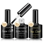 UV LED Nail Gel Set Limegirl 3-Piece Base Top Coat and 7-in-1 Builder Gel Kit for Professional Manicure