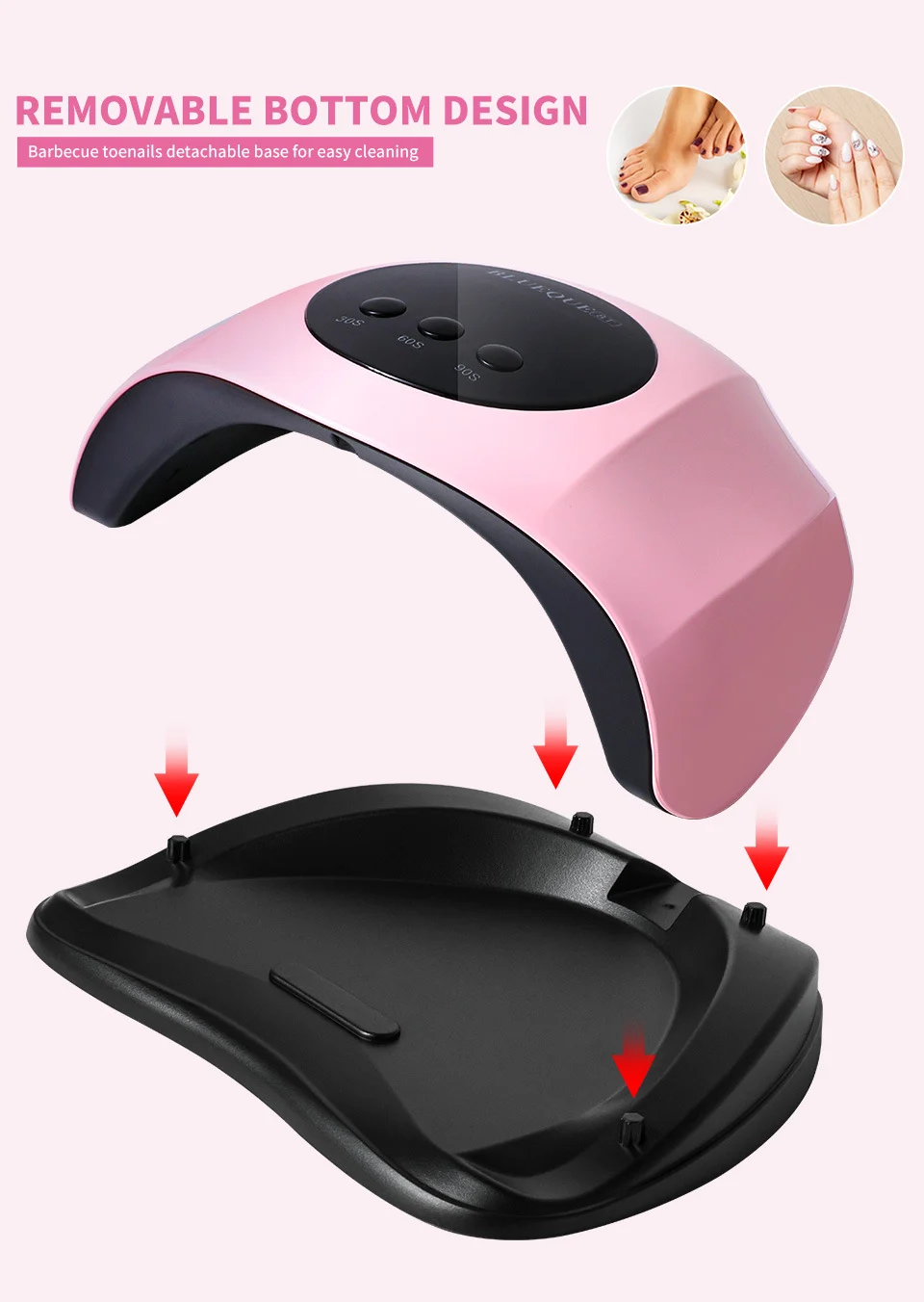 UV LED Nail Lamp Professional 54W Fast Drying Gel Polish Curing Light with 4 Timer Settings & Infrared Sensor 8 uv led nail lamp professional dryer spu990031859695 desc 8