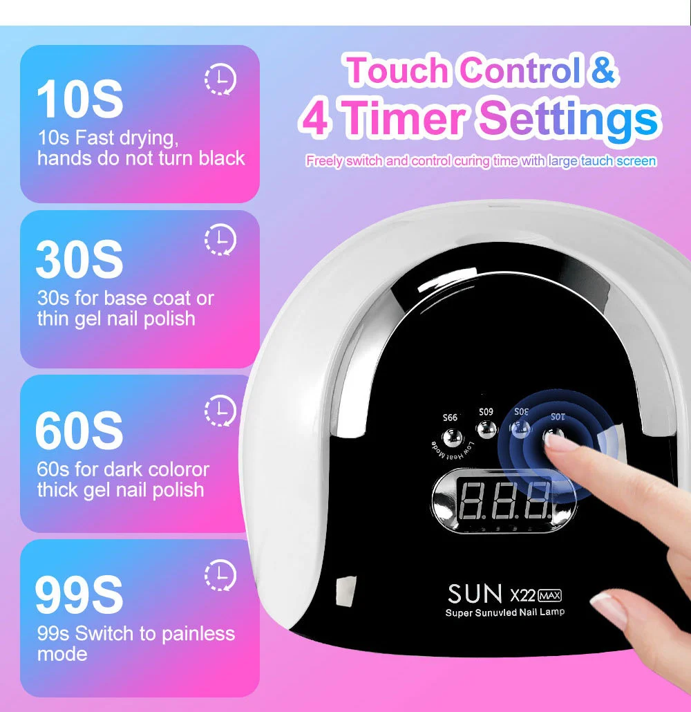 UV LED Nail Lamp X22 MAX 72 LEDs High Power Professional Gel Curing Light with Smart Sensor 2 uv led nail lamp x22 max spu989460738568 desc 2